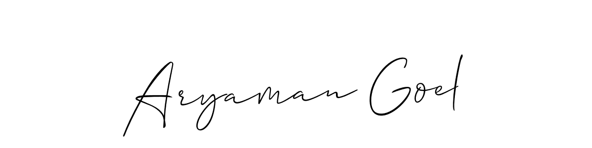 Use a signature maker to create a handwritten signature online. With this signature software, you can design (Allison_Script) your own signature for name Aryaman Goel. Aryaman Goel signature style 2 images and pictures png