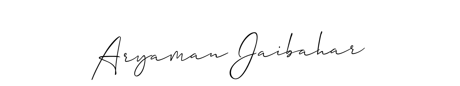 The best way (Allison_Script) to make a short signature is to pick only two or three words in your name. The name Aryaman Jaibahar include a total of six letters. For converting this name. Aryaman Jaibahar signature style 2 images and pictures png