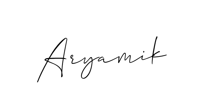 You should practise on your own different ways (Allison_Script) to write your name (Aryamik) in signature. don't let someone else do it for you. Aryamik signature style 2 images and pictures png
