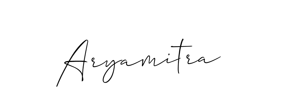 Use a signature maker to create a handwritten signature online. With this signature software, you can design (Allison_Script) your own signature for name Aryamitra. Aryamitra signature style 2 images and pictures png
