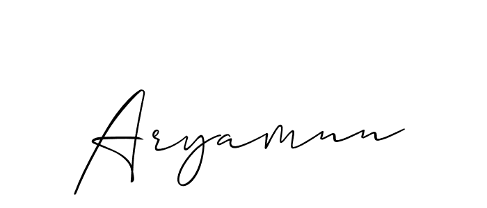 Use a signature maker to create a handwritten signature online. With this signature software, you can design (Allison_Script) your own signature for name Aryamnn. Aryamnn signature style 2 images and pictures png