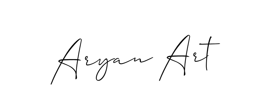 Use a signature maker to create a handwritten signature online. With this signature software, you can design (Allison_Script) your own signature for name Aryan Art. Aryan Art signature style 2 images and pictures png