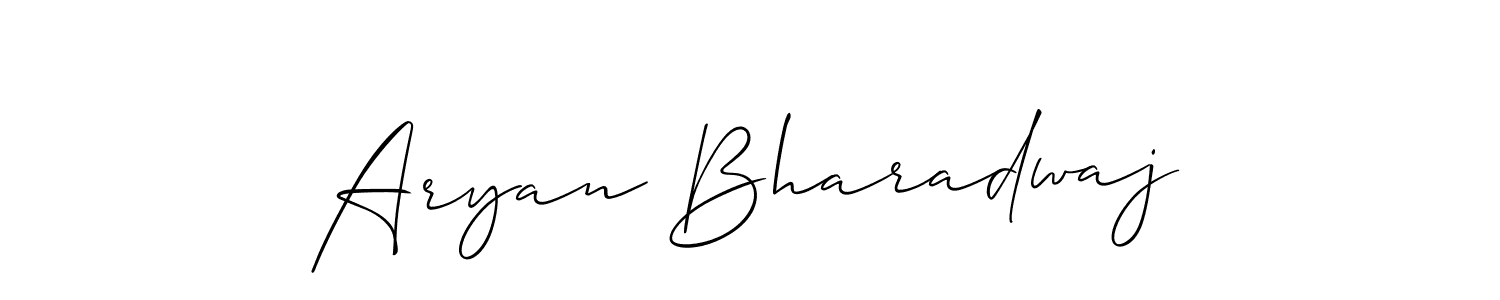 Allison_Script is a professional signature style that is perfect for those who want to add a touch of class to their signature. It is also a great choice for those who want to make their signature more unique. Get Aryan Bharadwaj name to fancy signature for free. Aryan Bharadwaj signature style 2 images and pictures png