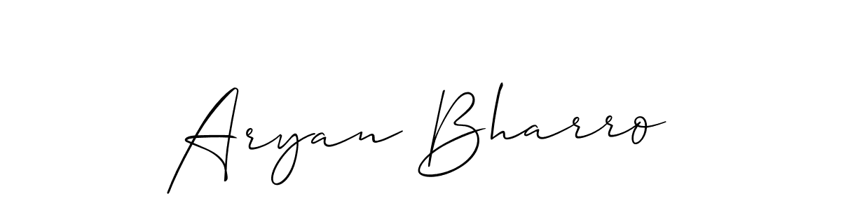 Design your own signature with our free online signature maker. With this signature software, you can create a handwritten (Allison_Script) signature for name Aryan Bharro. Aryan Bharro signature style 2 images and pictures png