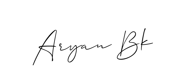 Make a beautiful signature design for name Aryan Bk. With this signature (Allison_Script) style, you can create a handwritten signature for free. Aryan Bk signature style 2 images and pictures png