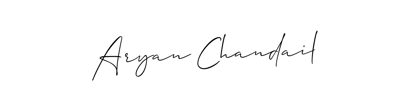 Create a beautiful signature design for name Aryan Chandail. With this signature (Allison_Script) fonts, you can make a handwritten signature for free. Aryan Chandail signature style 2 images and pictures png