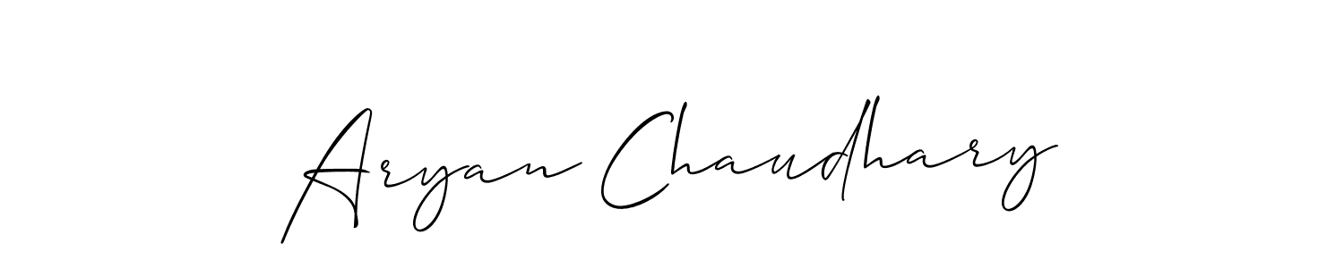 How to make Aryan Chaudhary name signature. Use Allison_Script style for creating short signs online. This is the latest handwritten sign. Aryan Chaudhary signature style 2 images and pictures png