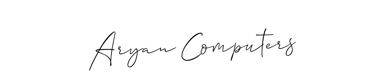 Create a beautiful signature design for name Aryan Computers. With this signature (Allison_Script) fonts, you can make a handwritten signature for free. Aryan Computers signature style 2 images and pictures png