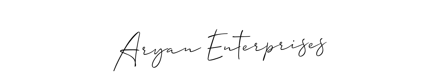Aryan Enterprises stylish signature style. Best Handwritten Sign (Allison_Script) for my name. Handwritten Signature Collection Ideas for my name Aryan Enterprises. Aryan Enterprises signature style 2 images and pictures png