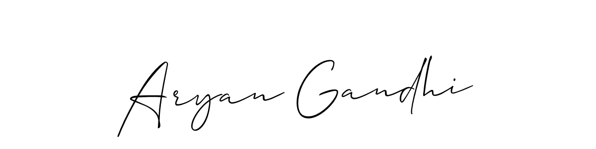 You should practise on your own different ways (Allison_Script) to write your name (Aryan Gandhi) in signature. don't let someone else do it for you. Aryan Gandhi signature style 2 images and pictures png