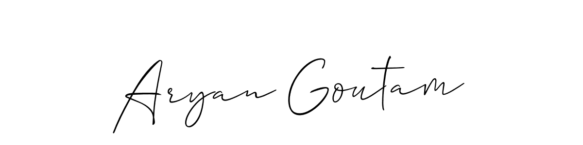 How to make Aryan Goutam signature? Allison_Script is a professional autograph style. Create handwritten signature for Aryan Goutam name. Aryan Goutam signature style 2 images and pictures png