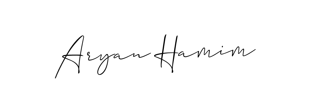 How to make Aryan Hamim signature? Allison_Script is a professional autograph style. Create handwritten signature for Aryan Hamim name. Aryan Hamim signature style 2 images and pictures png