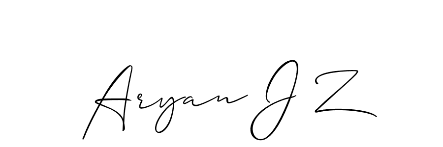 Allison_Script is a professional signature style that is perfect for those who want to add a touch of class to their signature. It is also a great choice for those who want to make their signature more unique. Get Aryan J Z name to fancy signature for free. Aryan J Z signature style 2 images and pictures png