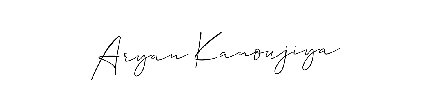 How to Draw Aryan Kanoujiya signature style? Allison_Script is a latest design signature styles for name Aryan Kanoujiya. Aryan Kanoujiya signature style 2 images and pictures png