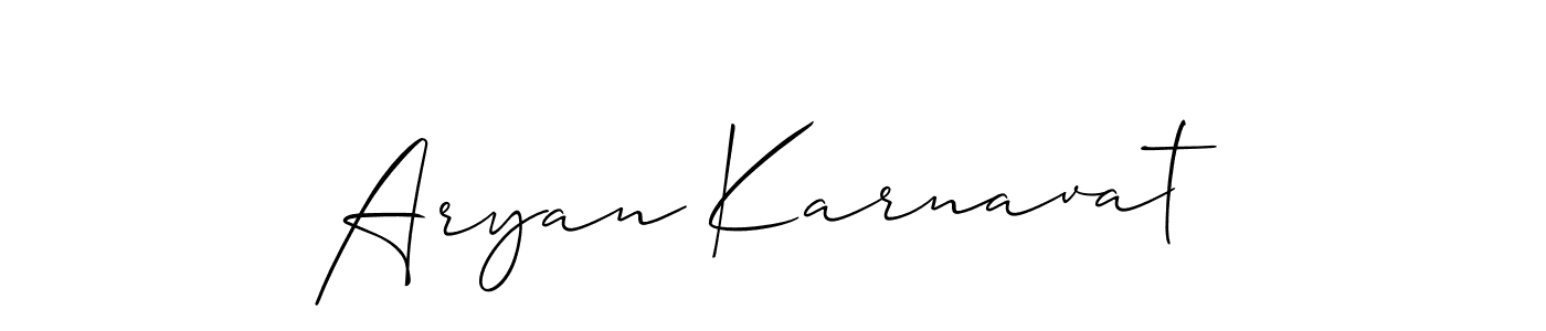 Aryan Karnavat stylish signature style. Best Handwritten Sign (Allison_Script) for my name. Handwritten Signature Collection Ideas for my name Aryan Karnavat. Aryan Karnavat signature style 2 images and pictures png