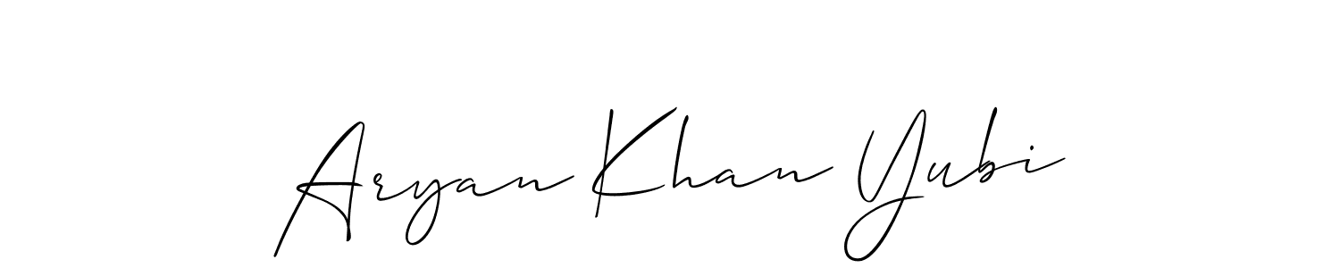 Make a short Aryan Khan Yubi signature style. Manage your documents anywhere anytime using Allison_Script. Create and add eSignatures, submit forms, share and send files easily. Aryan Khan Yubi signature style 2 images and pictures png