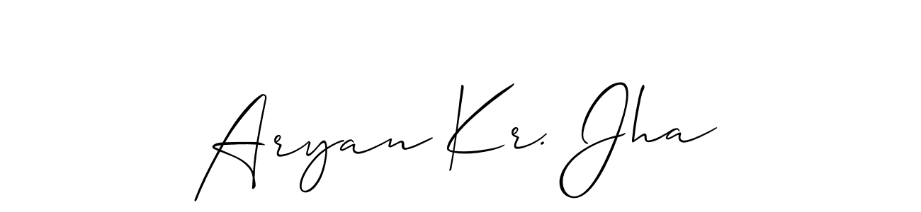 Use a signature maker to create a handwritten signature online. With this signature software, you can design (Allison_Script) your own signature for name Aryan Kr. Jha. Aryan Kr. Jha signature style 2 images and pictures png