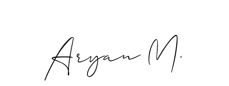 Check out images of Autograph of Aryan M. name. Actor Aryan M. Signature Style. Allison_Script is a professional sign style online. Aryan M. signature style 2 images and pictures png
