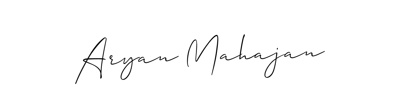How to make Aryan Mahajan name signature. Use Allison_Script style for creating short signs online. This is the latest handwritten sign. Aryan Mahajan signature style 2 images and pictures png