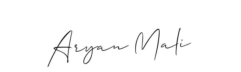 Create a beautiful signature design for name Aryan Mali. With this signature (Allison_Script) fonts, you can make a handwritten signature for free. Aryan Mali signature style 2 images and pictures png