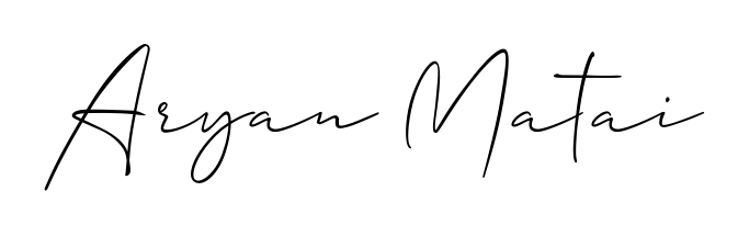 Give your name Aryan Matai an exquisite flair with the Allison_Script script font. Ideal for contracts, resumes, and formal letterheads. Aryan Matai signature style 2 images and pictures png