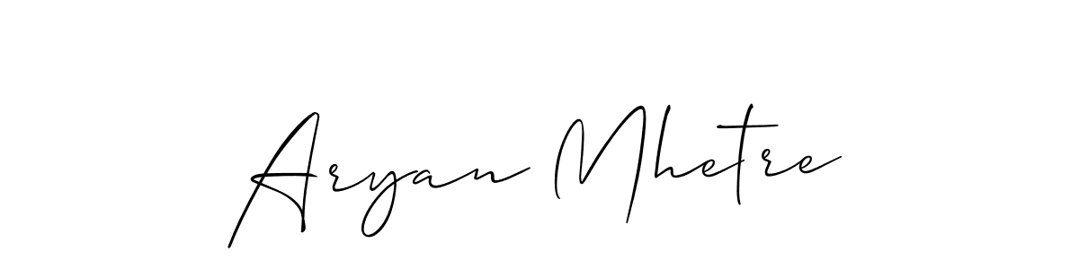 How to make Aryan Mhetre name signature. Use Allison_Script style for creating short signs online. This is the latest handwritten sign. Aryan Mhetre signature style 2 images and pictures png