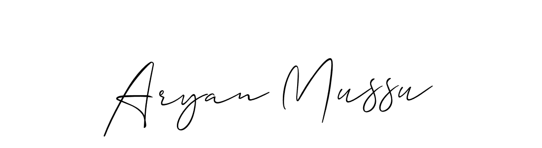 Make a beautiful signature design for name Aryan Mussu. With this signature (Allison_Script) style, you can create a handwritten signature for free. Aryan Mussu signature style 2 images and pictures png
