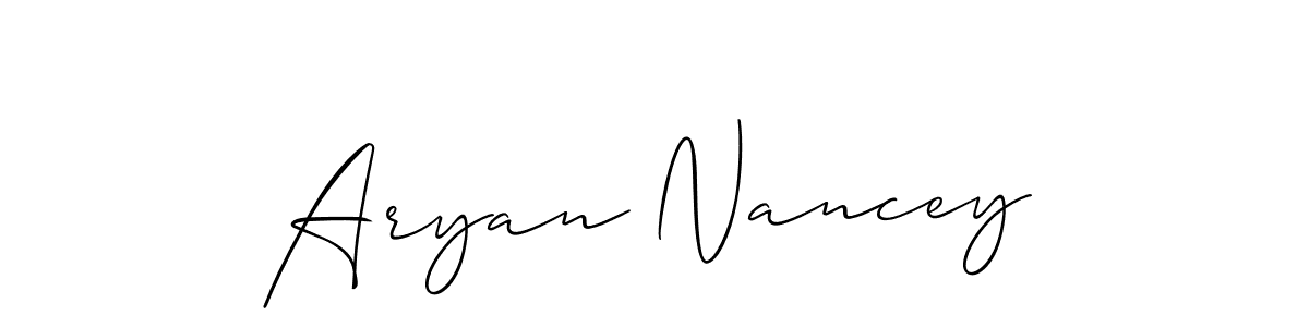 You should practise on your own different ways (Allison_Script) to write your name (Aryan Nancey) in signature. don't let someone else do it for you. Aryan Nancey signature style 2 images and pictures png