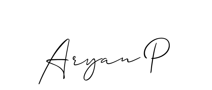 Make a beautiful signature design for name Aryan P. Use this online signature maker to create a handwritten signature for free. Aryan P signature style 2 images and pictures png