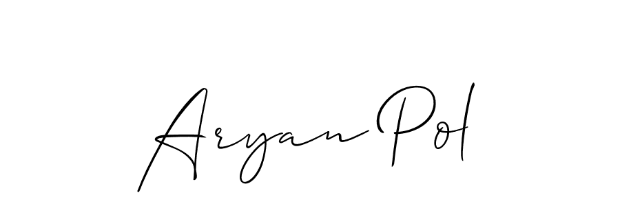 Aryan Pol stylish signature style. Best Handwritten Sign (Allison_Script) for my name. Handwritten Signature Collection Ideas for my name Aryan Pol. Aryan Pol signature style 2 images and pictures png