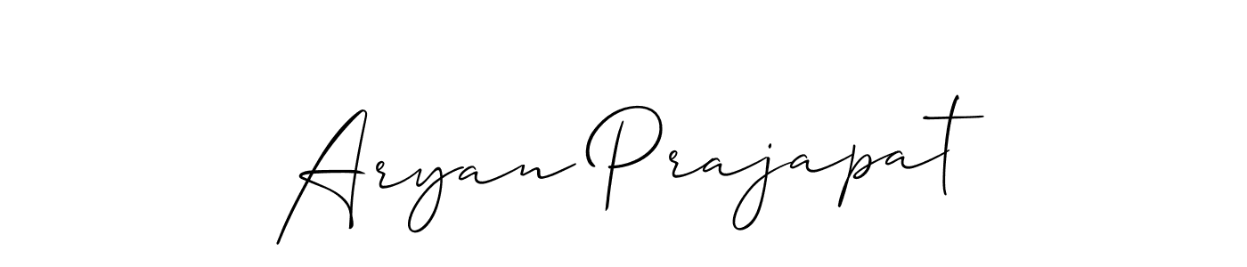How to make Aryan Prajapat name signature. Use Allison_Script style for creating short signs online. This is the latest handwritten sign. Aryan Prajapat signature style 2 images and pictures png