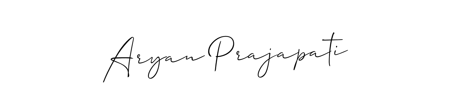 It looks lik you need a new signature style for name Aryan Prajapati. Design unique handwritten (Allison_Script) signature with our free signature maker in just a few clicks. Aryan Prajapati signature style 2 images and pictures png