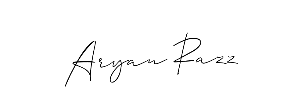Allison_Script is a professional signature style that is perfect for those who want to add a touch of class to their signature. It is also a great choice for those who want to make their signature more unique. Get Aryan Razz name to fancy signature for free. Aryan Razz signature style 2 images and pictures png