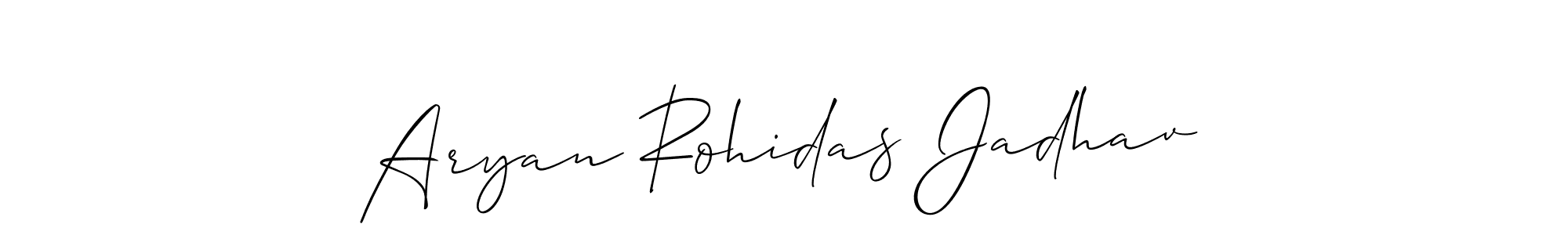 Make a beautiful signature design for name Aryan Rohidas Jadhav. With this signature (Allison_Script) style, you can create a handwritten signature for free. Aryan Rohidas Jadhav signature style 2 images and pictures png