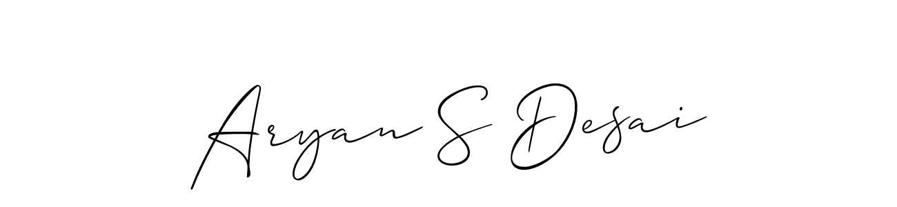 Create a beautiful signature design for name Aryan S Desai. With this signature (Allison_Script) fonts, you can make a handwritten signature for free. Aryan S Desai signature style 2 images and pictures png