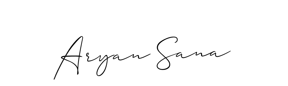 Design your own signature with our free online signature maker. With this signature software, you can create a handwritten (Allison_Script) signature for name Aryan Sana. Aryan Sana signature style 2 images and pictures png