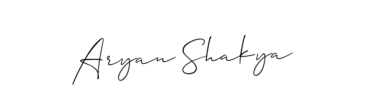 How to make Aryan Shakya name signature. Use Allison_Script style for creating short signs online. This is the latest handwritten sign. Aryan Shakya signature style 2 images and pictures png