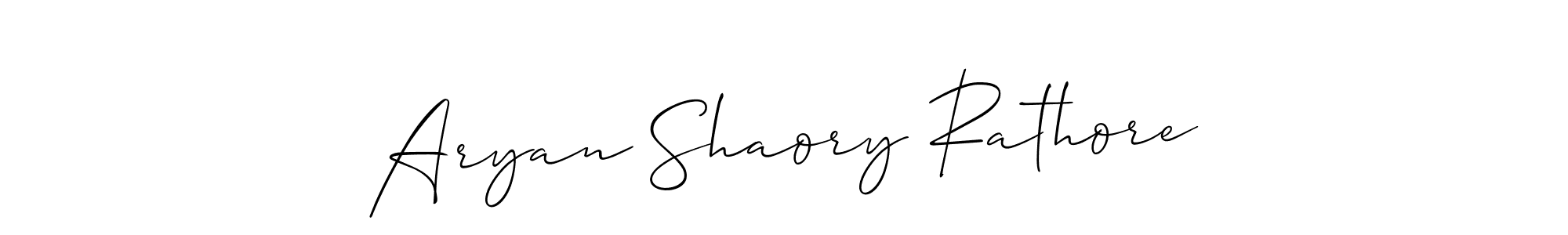 Design your own signature with our free online signature maker. With this signature software, you can create a handwritten (Allison_Script) signature for name Aryan Shaory Rathore. Aryan Shaory Rathore signature style 2 images and pictures png