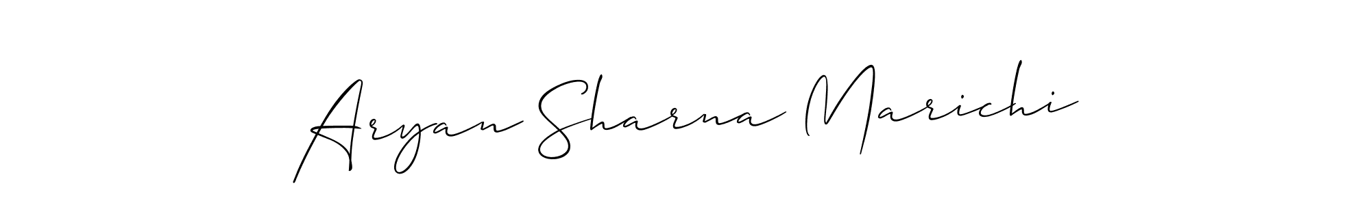 How to make Aryan Sharna Marichi name signature. Use Allison_Script style for creating short signs online. This is the latest handwritten sign. Aryan Sharna Marichi signature style 2 images and pictures png