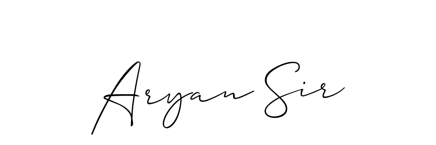 Create a beautiful signature design for name Aryan Sir. With this signature (Allison_Script) fonts, you can make a handwritten signature for free. Aryan Sir signature style 2 images and pictures png