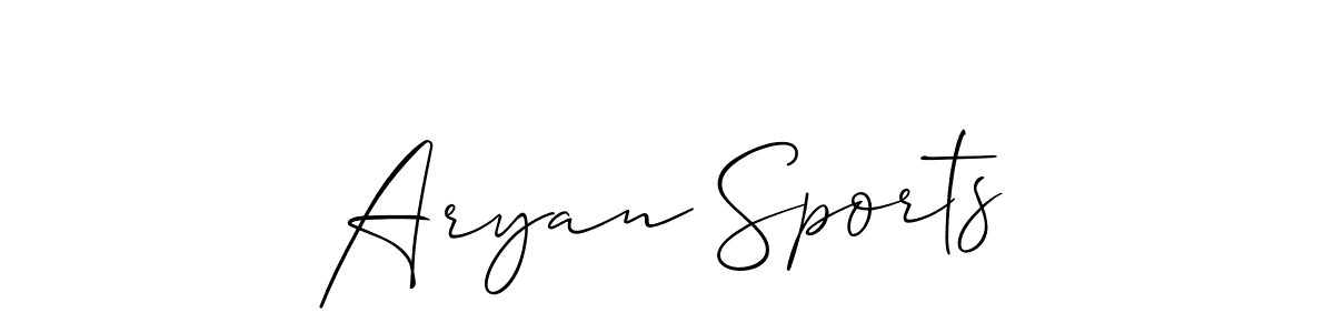 You should practise on your own different ways (Allison_Script) to write your name (Aryan Sports) in signature. don't let someone else do it for you. Aryan Sports signature style 2 images and pictures png