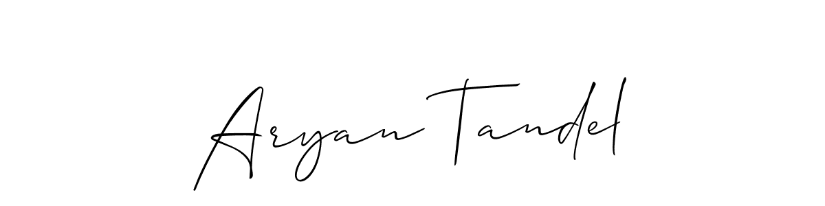 Make a beautiful signature design for name Aryan Tandel. With this signature (Allison_Script) style, you can create a handwritten signature for free. Aryan Tandel signature style 2 images and pictures png