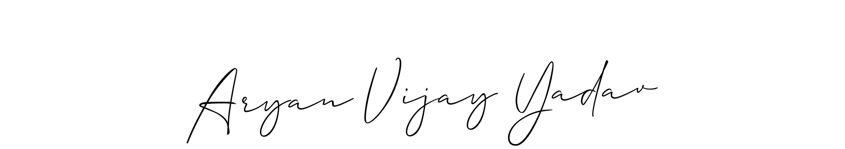 Allison_Script is a professional signature style that is perfect for those who want to add a touch of class to their signature. It is also a great choice for those who want to make their signature more unique. Get Aryan Vijay Yadav name to fancy signature for free. Aryan Vijay Yadav signature style 2 images and pictures png