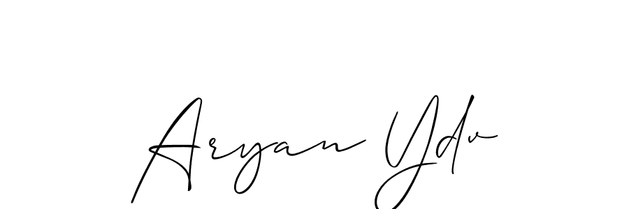 Also You can easily find your signature by using the search form. We will create Aryan Ydv name handwritten signature images for you free of cost using Allison_Script sign style. Aryan Ydv signature style 2 images and pictures png