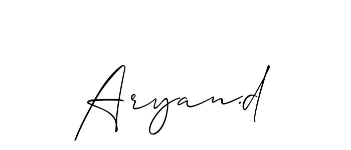 Make a beautiful signature design for name Aryan.d. Use this online signature maker to create a handwritten signature for free. Aryan.d signature style 2 images and pictures png