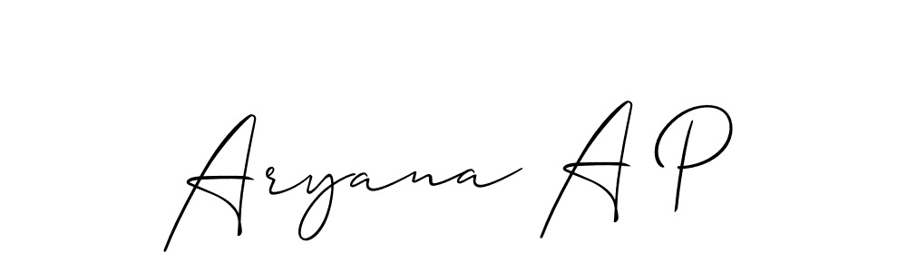 Make a short Aryana A P signature style. Manage your documents anywhere anytime using Allison_Script. Create and add eSignatures, submit forms, share and send files easily. Aryana A P signature style 2 images and pictures png