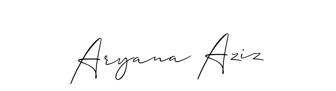 Also You can easily find your signature by using the search form. We will create Aryana Aziz name handwritten signature images for you free of cost using Allison_Script sign style. Aryana Aziz signature style 2 images and pictures png