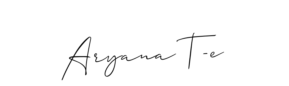 It looks lik you need a new signature style for name Aryana T-e. Design unique handwritten (Allison_Script) signature with our free signature maker in just a few clicks. Aryana T-e signature style 2 images and pictures png