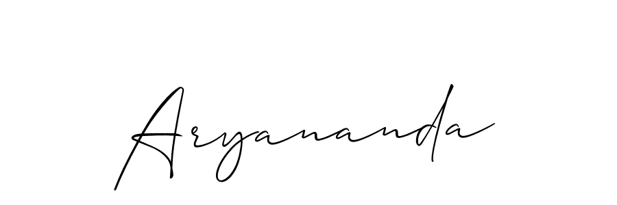 Make a beautiful signature design for name Aryananda. With this signature (Allison_Script) style, you can create a handwritten signature for free. Aryananda signature style 2 images and pictures png