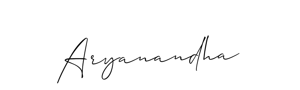 How to make Aryanandha name signature. Use Allison_Script style for creating short signs online. This is the latest handwritten sign. Aryanandha signature style 2 images and pictures png